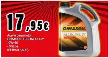 Oferta de Dimasoil Technology - Aceite Para Motor  por 17,95€ en E.Leclerc