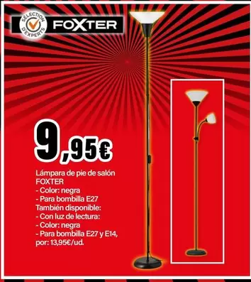 Oferta de Foxter - Lámpara De Pie De Salón por 9,95€ en E.Leclerc