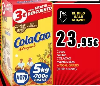 Oferta de Cola Cao - Cacao Soluble por 23,95€ en E.Leclerc