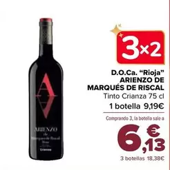 Oferta de Arienzo De Marques De Riscal - D.O.Ca. "Rioja" por 9,19€ en Carrefour