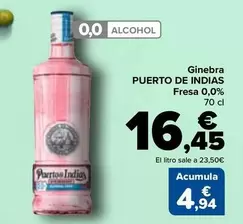 Oferta de Puerto De Indias - Ginebra Fresa 0,0% por 16,45€ en Carrefour