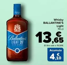 Oferta de Ballantine's - Whisky Light por 13,65€ en Carrefour