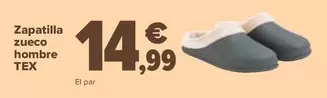 Oferta de TEX - Zapatilla Zueco Hombre por 14,99€ en Carrefour