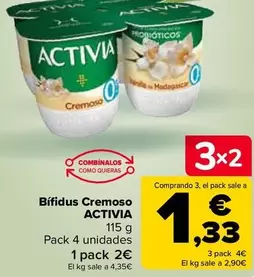 Oferta de Activia - Bífidus Cremoso Activia por 2€ en Carrefour