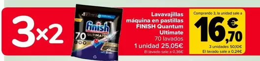 Oferta de Finish - Lavavajillas Maquina En Pastillas Quantum Ultimate  por 25,05€ en Carrefour