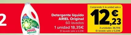 Oferta de Ariel - Detergente Líquido Ariel Original por 18,35€ en Carrefour