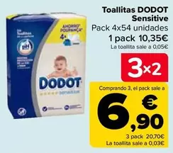 Oferta de Dodot - Toallitas Sensitive por 10,35€ en Carrefour