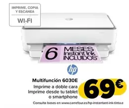 Oferta de Hp - Multifuncion 6030E por 69€ en Carrefour