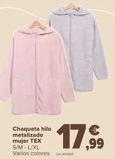 Oferta de TEX - Chaqueta Hilo Metalizado Mujer por 17,99€ en Carrefour