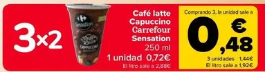 Oferta de Carrefour - Café Latte Capuccino Sensation por 0,72€ en Carrefour