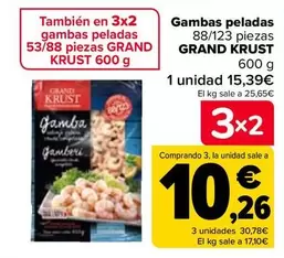 Oferta de Grand Krust - Gambas Peladas 88123 Piezas  por 15,39€ en Carrefour