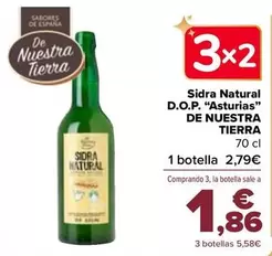 Oferta de De Nuestra Tierra - Sidra Natural D.O.P. "Asturias" por 2,79€ en Carrefour