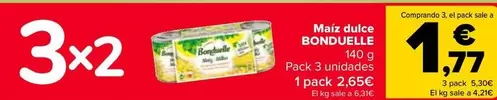 Oferta de Bonduelle - Maiz Dulce por 2,65€ en Carrefour