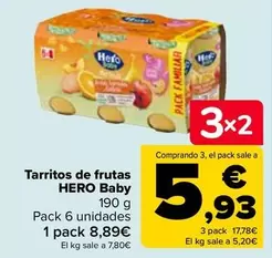 Oferta de Hero - Tarritos De Frutas Baby por 8,89€ en Carrefour