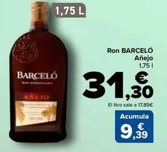 Oferta de Barceló - Ron Añejo por 31,3€ en Carrefour