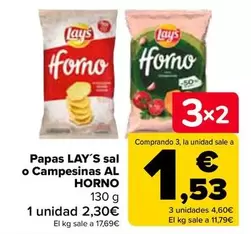 Oferta de Lay's - Papas Sal O Campesinas Al Horno  por 2,3€ en Carrefour