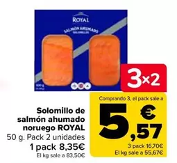 Oferta de Royal - Solomillo De Salmón Ahumado Noruego  por 8,35€ en Carrefour