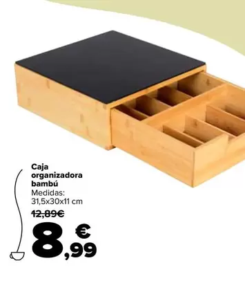 Oferta de Caja Organizadora Bambú por 8,99€ en Carrefour