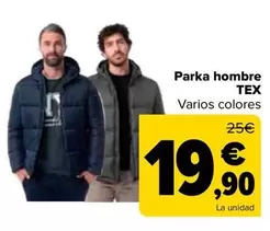 Oferta de TEX - Parka Hombre por 19,9€ en Carrefour