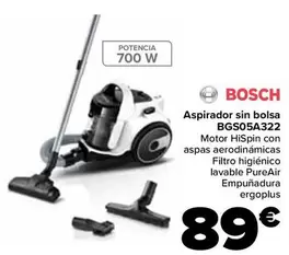 Oferta de Bosch - Aspirador Sin Bolsa BGS05A322 por 89€ en Carrefour