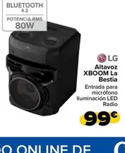 Oferta de LG - Altavoz Xboom La Bestia por 99€ en Carrefour