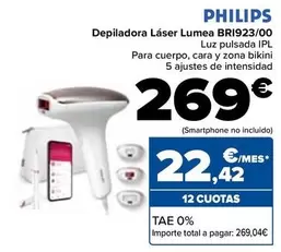 Oferta de Philips - Depiladora Láser Lumea BRI923/00 por 269€ en Carrefour