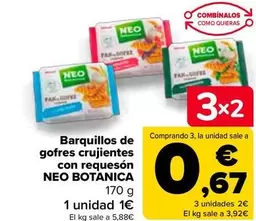 Oferta de Neo Botanica - Barquillos De Gofres Crujientes Con Requeson  por 1€ en Carrefour