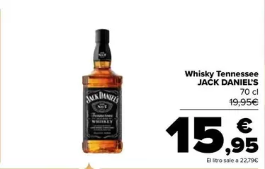 Oferta de Jack Daniel's - Whisky Tennessee por 15,95€ en Carrefour