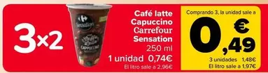 Oferta de Carrefour - Café Latte Capuccino Sensation por 0,74€ en Carrefour