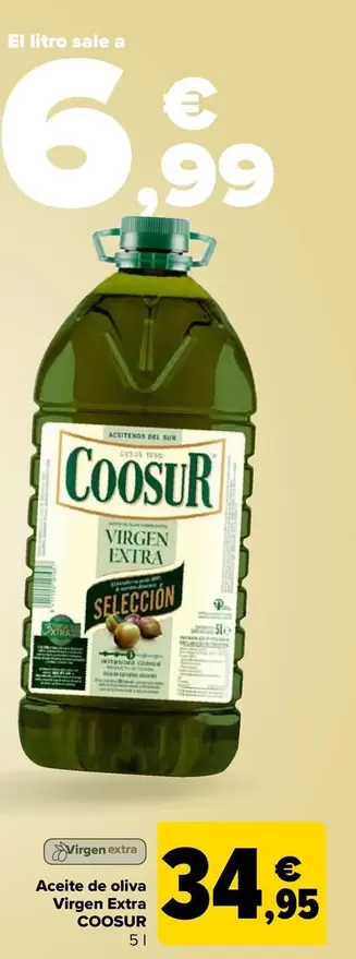 Oferta de Coosur - Aceite De Oliva Virgen Extra por 34,95€ en Carrefour