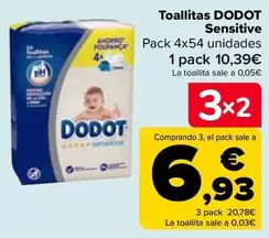 Oferta de Dodot - Toallitas Sensitive por 10,39€ en Carrefour