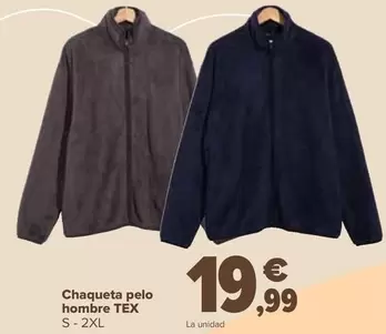 Oferta de TEX - Chaqueta Pelo Hombre por 19,99€ en Carrefour