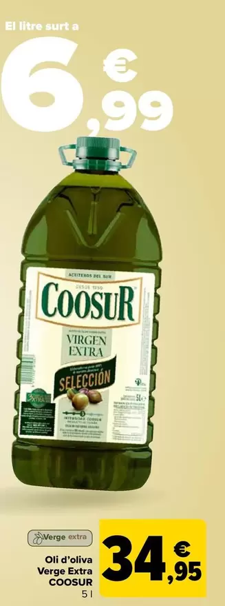 Oferta de Coosur - Aceite De Oliva Virgen Extra por 34,95€ en Carrefour