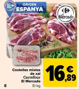 Oferta de Carrefour - Chuletas Mixtas De Cordero  El Mercado por 16,89€ en Carrefour