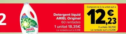 Oferta de Ariel - Detergente Líquido Ariel Original por 18,35€ en Carrefour