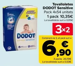 Oferta de Dodot - Toallitas Sensitive por 10,35€ en Carrefour