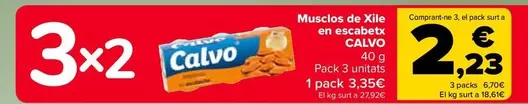 Oferta de Calvo - Mejillones De Chile En Escabeche por 3,35€ en Carrefour