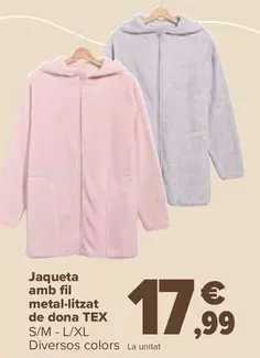 Oferta de TEX - Chaqueta Hilo Metalizado Mujer por 17,99€ en Carrefour