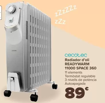 Oferta de Cecotec - Radiador De Aceite  Readywarm  11000 Space 360 por 89€ en Carrefour