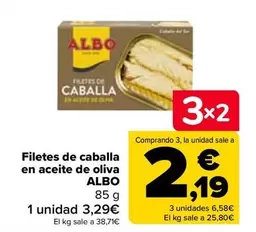 Oferta de Albo - Filetes De Caballa En Aceite De Oliva por 3,29€ en Carrefour