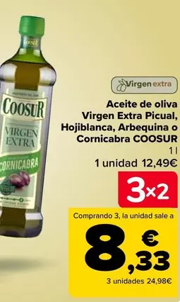 Oferta de Coosur - Aceite De Oliva Virgen Extra Picual, Hojiblanca, Arbequina O Cornicabra por 12,49€ en Carrefour