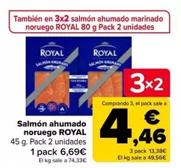 Oferta de Royal - Salmón Ahumado Noruego   por 6,69€ en Carrefour