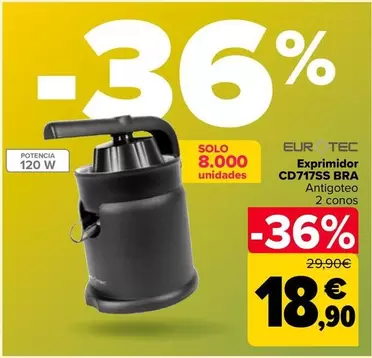 Oferta de Eurotec - Exprimidor CD717SS Bra por 18,9€ en Carrefour