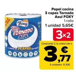 Oferta de Foxy - Papel Cocina  3 Capas Tornado Azul  por 5,65€ en Carrefour