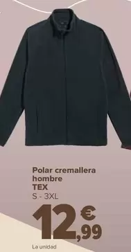 Oferta de TEX - Polar Cremallera Hombre por 12,99€ en Carrefour