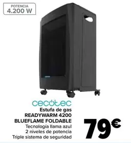 Oferta de Cecotec - Estufa De Gas Readywarm 4200 Blueflame Foldable por 79€ en Carrefour