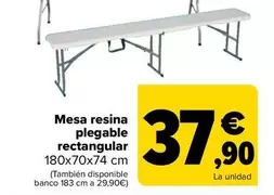 Oferta de Mesa Resina Plegable Rectangular por 37,9€ en Carrefour