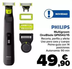 Oferta de Philips - Multigroom Oneblade QP6542/15 por 49,9€ en Carrefour