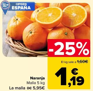 Oferta de Naranja por 1,19€ en Carrefour