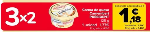 Oferta de Président - Crema De Queso Camembert  por 1,77€ en Carrefour